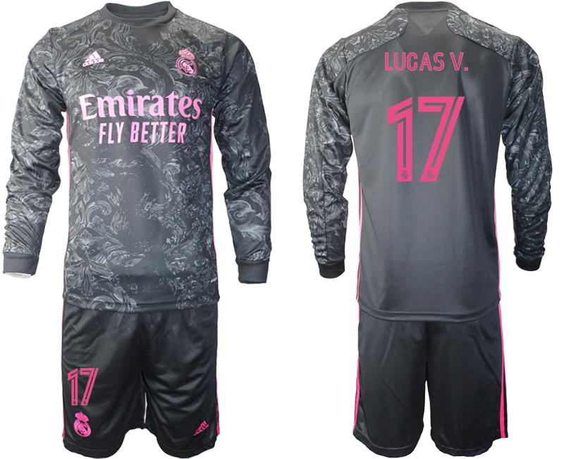2021 Men Real Madrid away long sleeve #17 soccer jerseys->real madrid jersey->Soccer Club Jersey